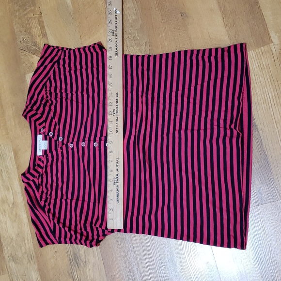 Liz Claiborne - Mandarin Collar Striped t-shirt - Ladies Large - Picture 7 of 10